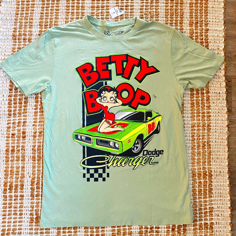 Betty Boop Dodge Charger T-Shirt – Size M – Light Green (NWT)